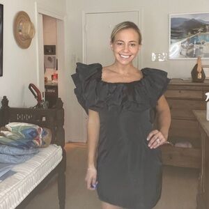 RHODE Black ruffle mini dress sz 6 great condition offers welcome